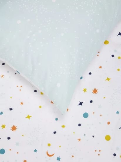 little home at Space Star Pure Cotton Duvet Cover and Pillowcase Set