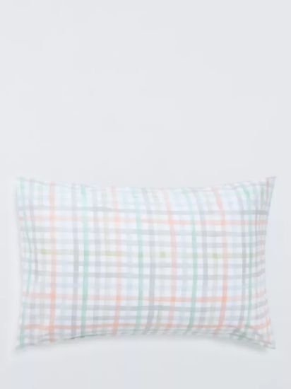 Kids' Watercolour Gingham Pure Cotton Duvet Cover and Pillowcase Set